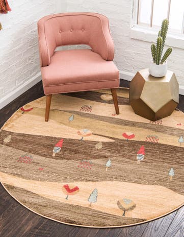 8' x 8' Kashkuli Gabbeh Round Rug