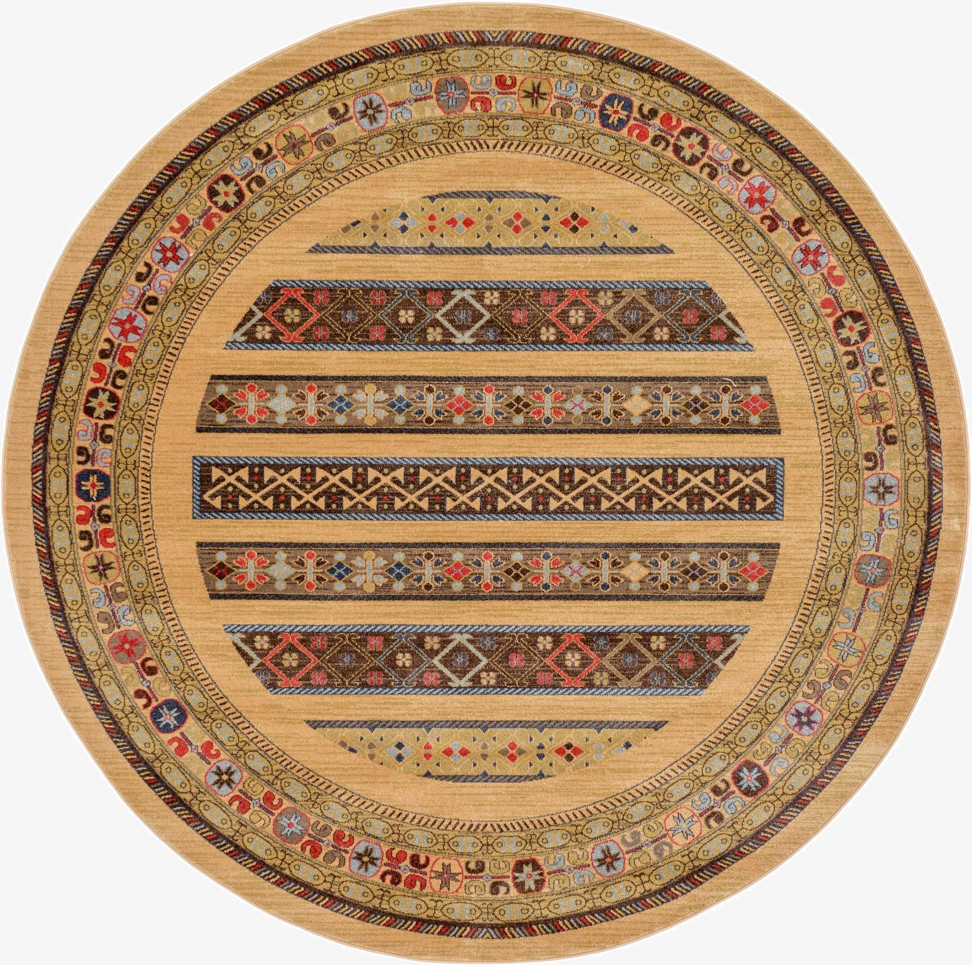 8' x 8' Kashkuli Gabbeh Round Rug