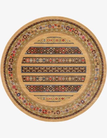8' x 8' Kashkuli Gabbeh Round Rug