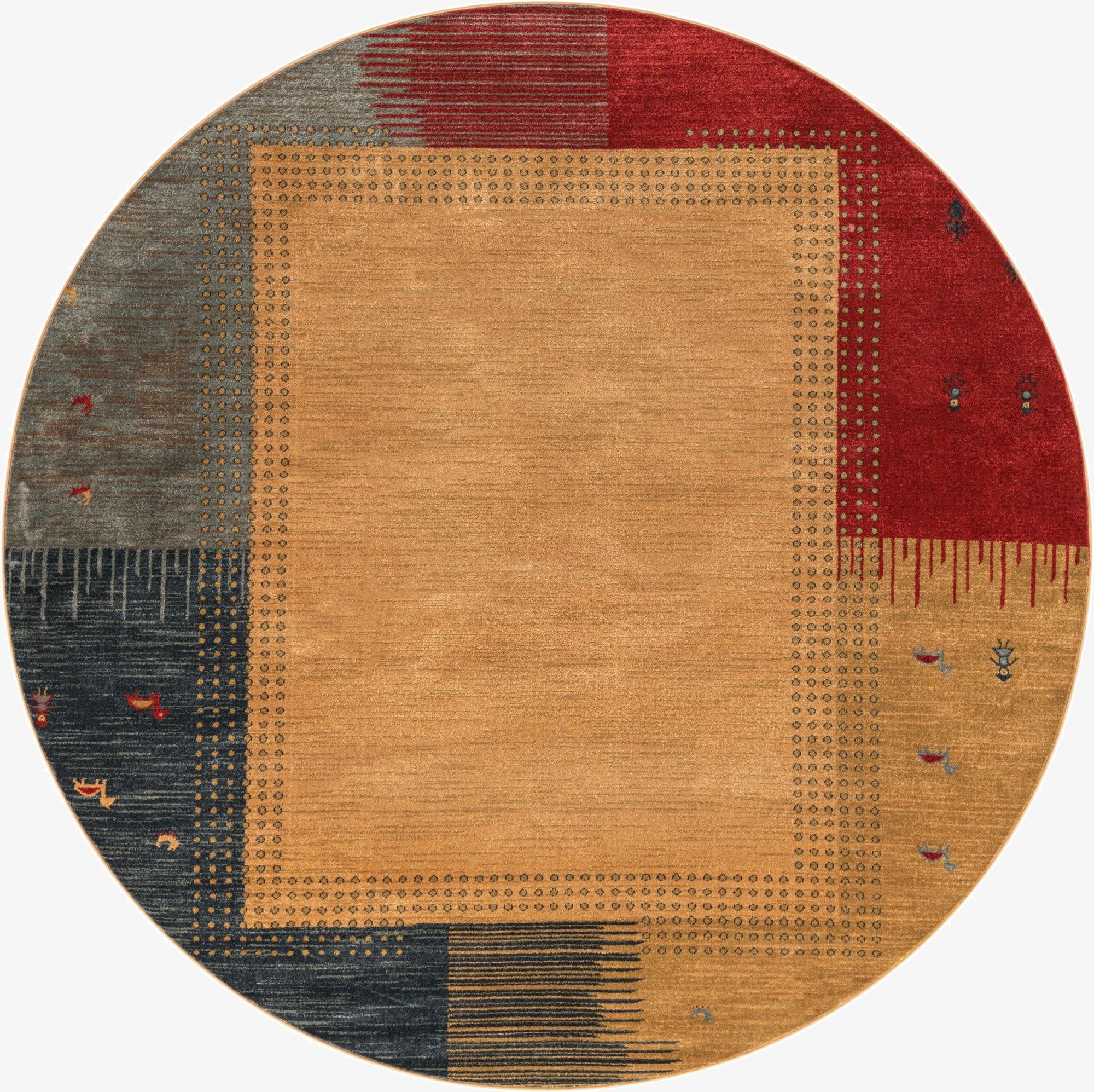 8' x 8' Kashkuli Gabbeh Round Rug