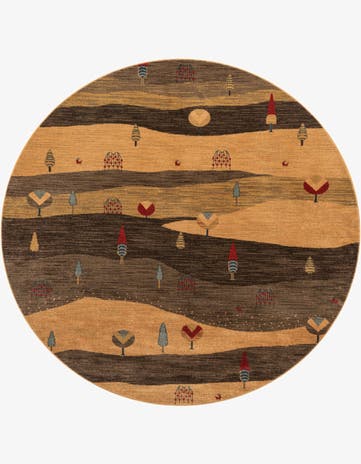 8' x 8' Kashkuli Gabbeh Round Rug
