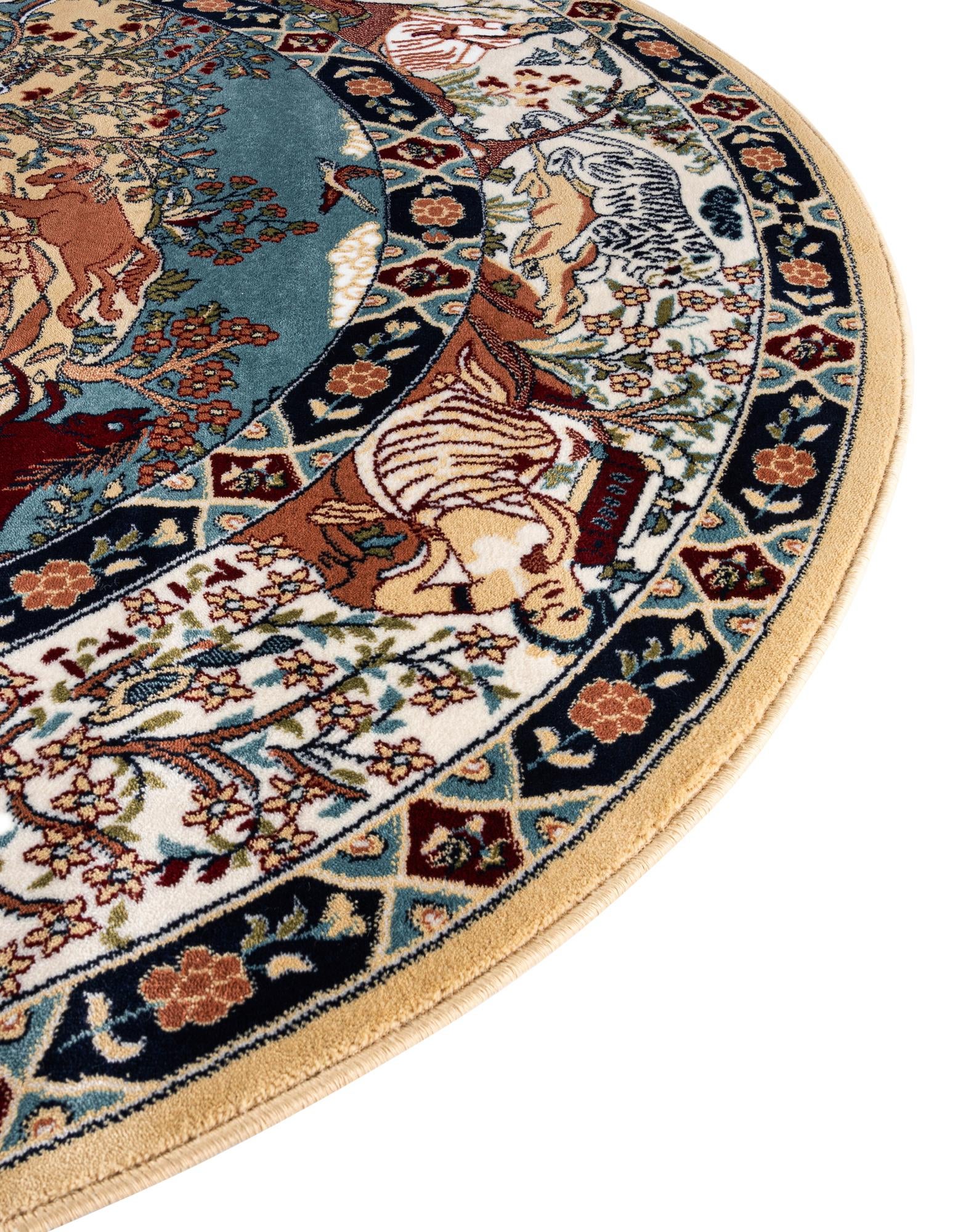 5' 3 x 5' 3 Nain Design Round Rug