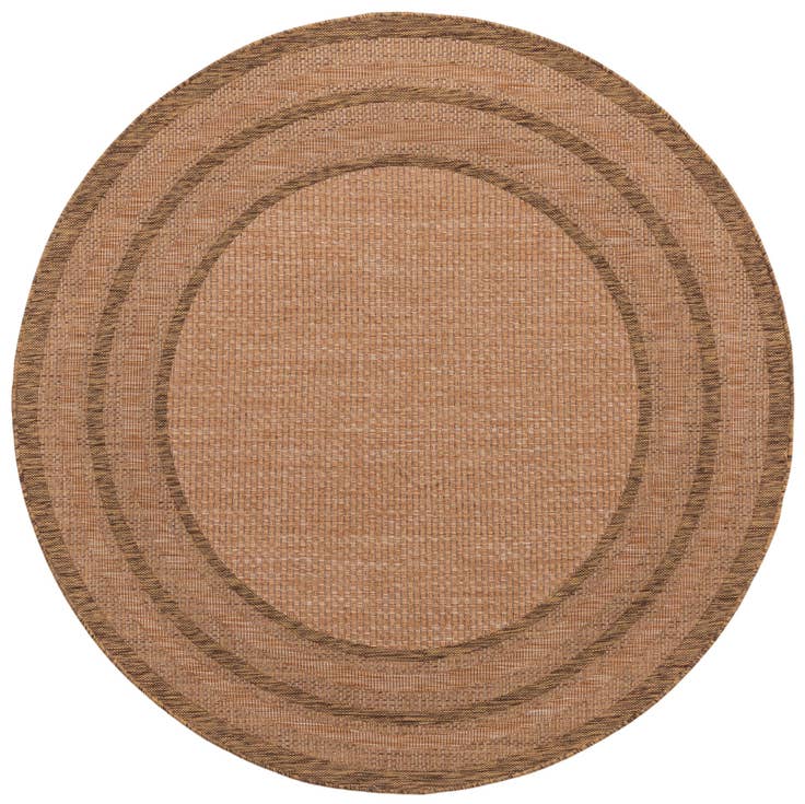 Detail image of 6' x 6' Easy-Clean Border Indoor / Outdoor Round Rug