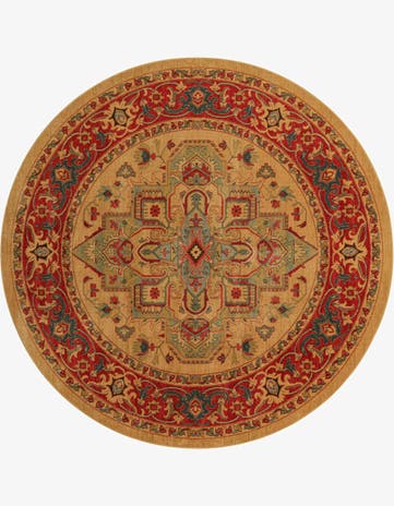 Tan Sara Round Rug