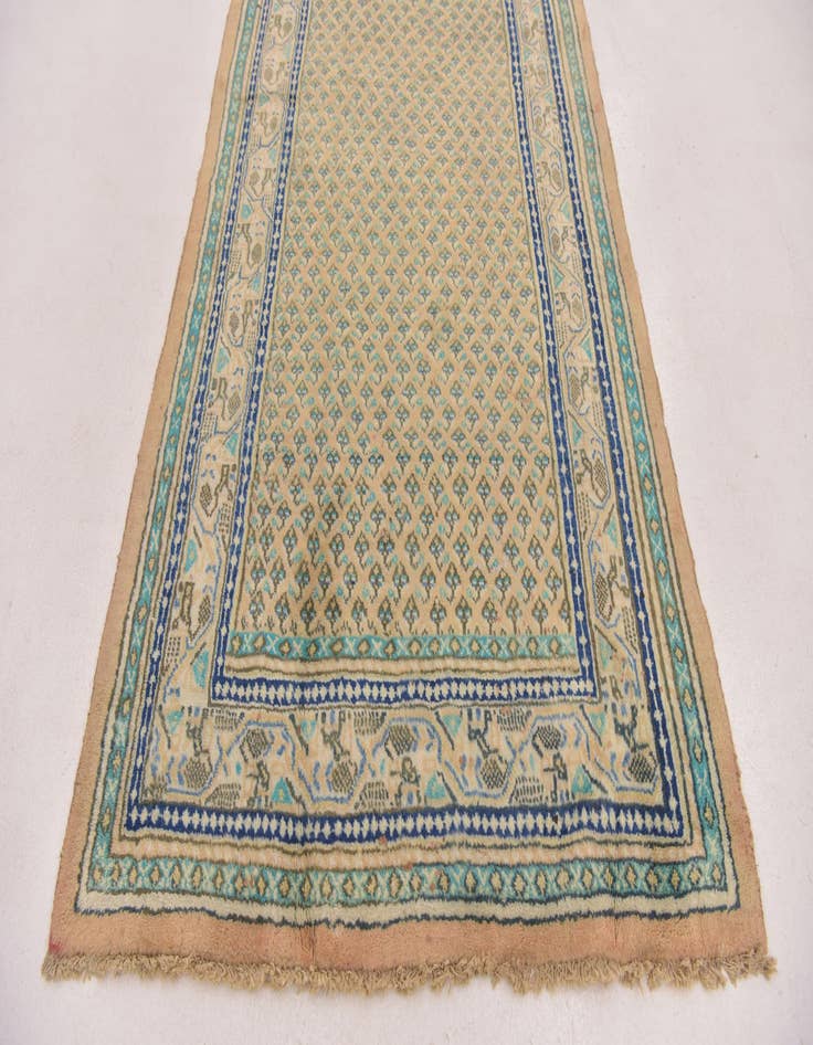 Detail image of 3' 9 x 10' 6 Hand Knotted Botemir Persian Wool Runner Rug