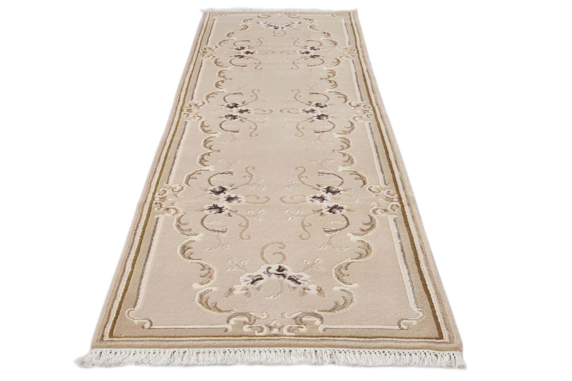 2' 9 x 9' 7 Hand Knotted Darya Wool Runner Rug
