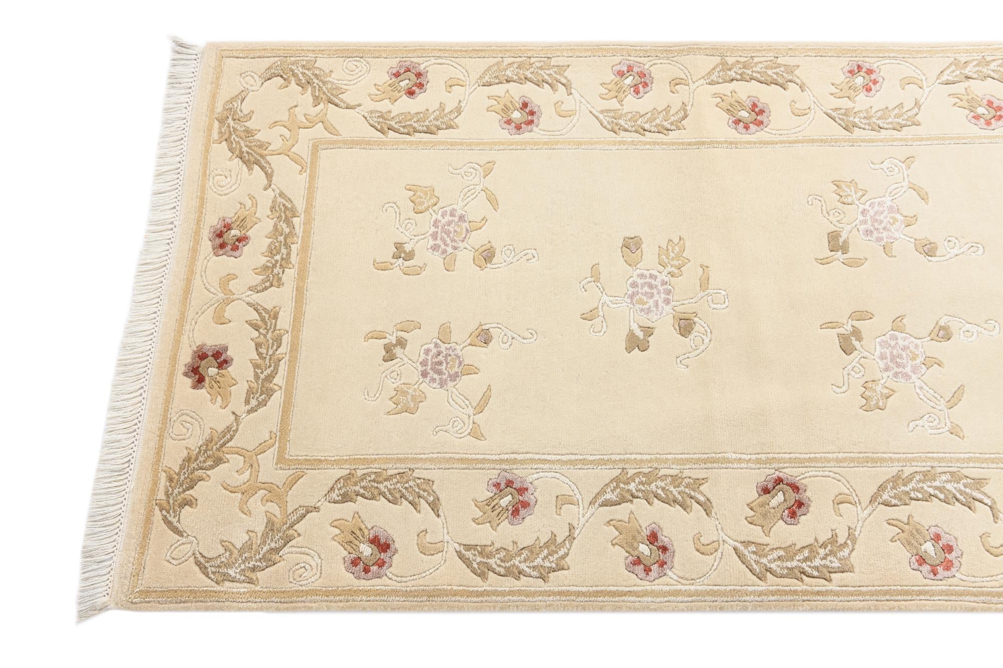 2' 7 x 9' 9 Hand Knotted Darya Wool Runner Rug