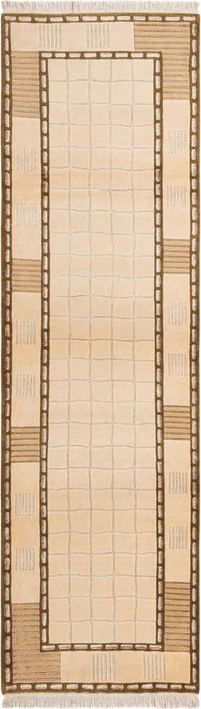 2' 9 x 9' 9 Hand Knotted Darya Wool Runner Rug