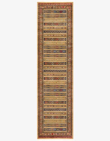 Tan Kashkuli Gabbeh Runner Rug