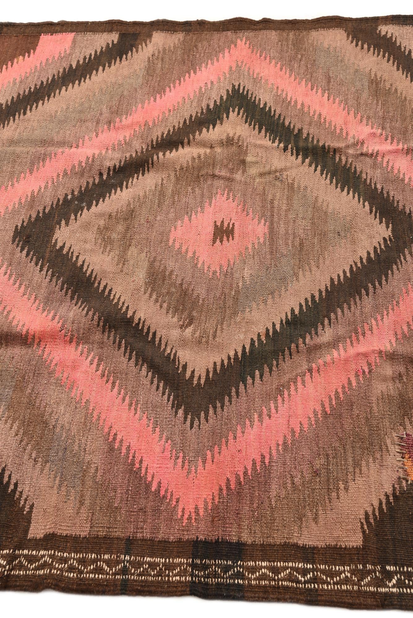 4' 2 x 11' 8 Hand Woven Kilim Fars Wool Runner Rug