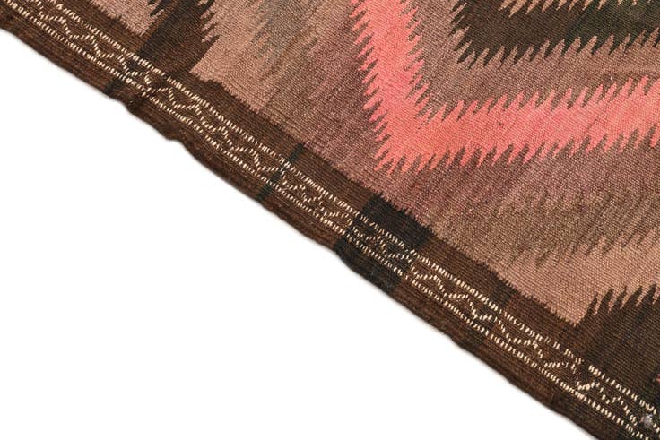 Detail image of 4' 2 x 11' 8 Hand Woven Kilim Fars Wool Runner Rug