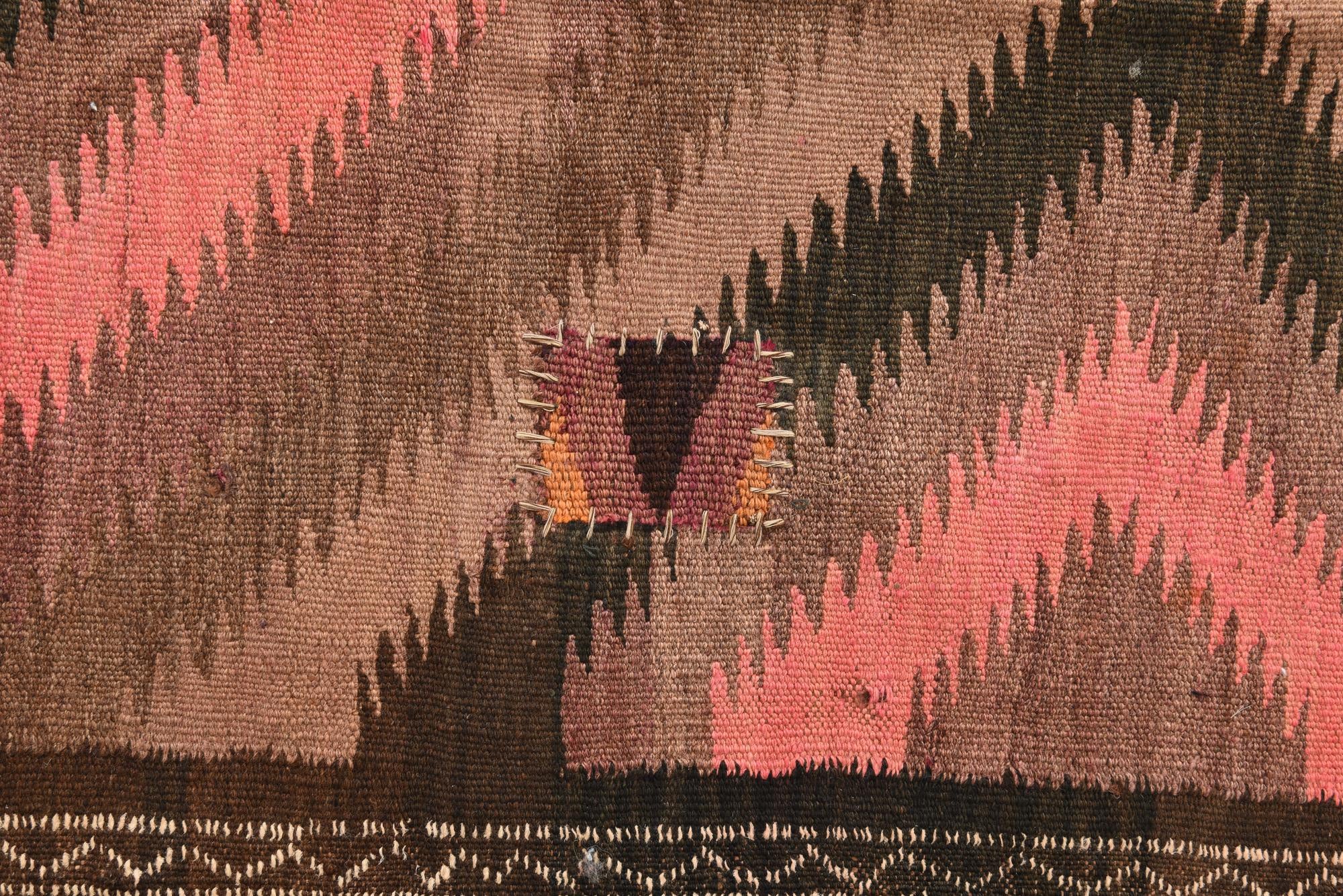 4' 2 x 11' 8 Hand Woven Kilim Fars Wool Runner Rug