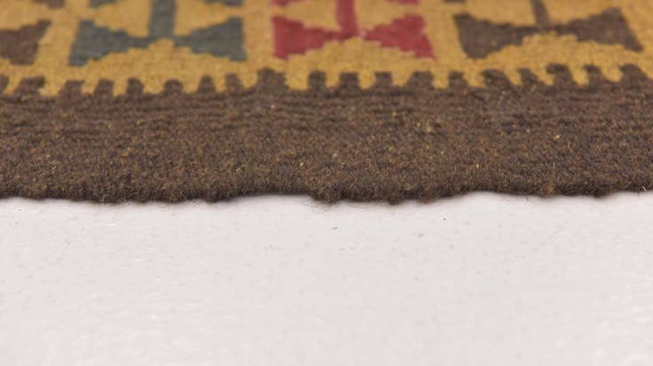Detail image of 2' 2 x 6' 2 Hand Woven Kilim Maymana Wool Runner Rug