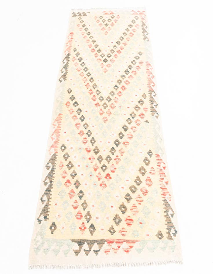 Detail image of 3' 5 x 6' 7  Hand Woven Kilim Maymana Wool Runner Rug