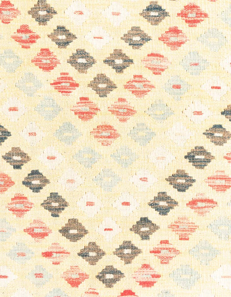 Detail image of 3' 5 x 6' 7  Hand Woven Kilim Maymana Wool Runner Rug