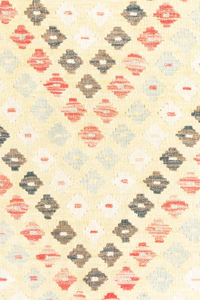 3' 5 x 6' 7 Hand Woven Kilim Maymana Wool Runner Rug