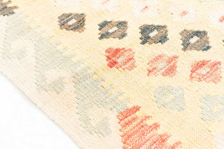 3' 5 x 6' 7 Hand Woven Kilim Maymana Wool Runner Rug