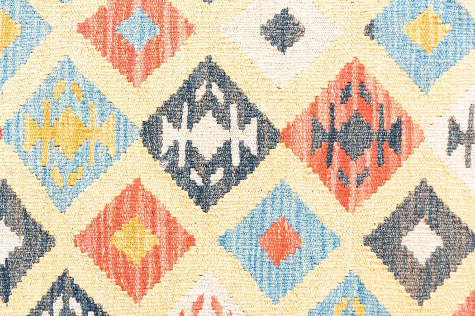 3' 3 x 6' 6 Hand Woven Kilim Maymana Wool Runner Rug