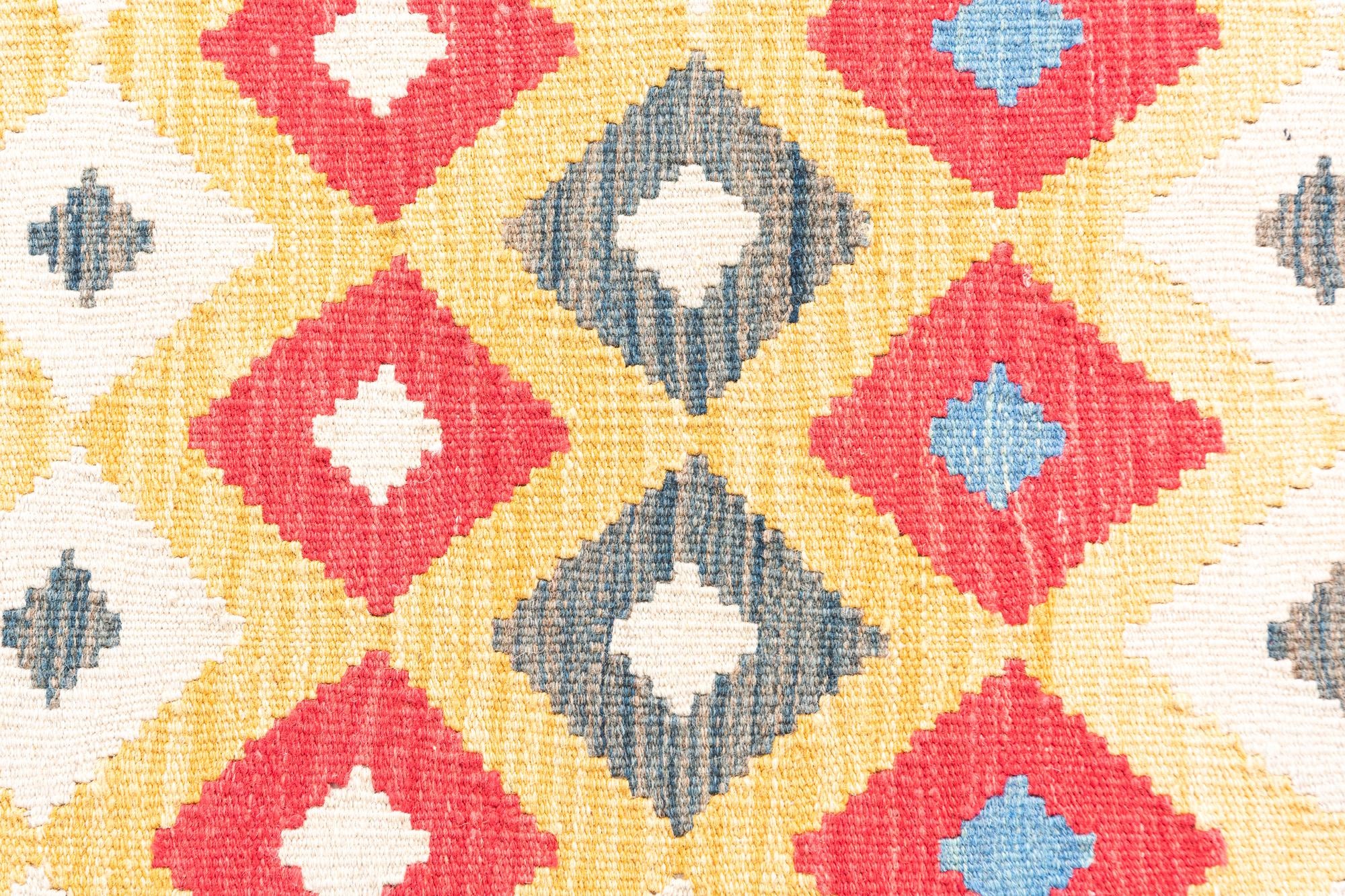 3' 3 x 6' 7 Hand Woven Kilim Maymana Wool Runner Rug