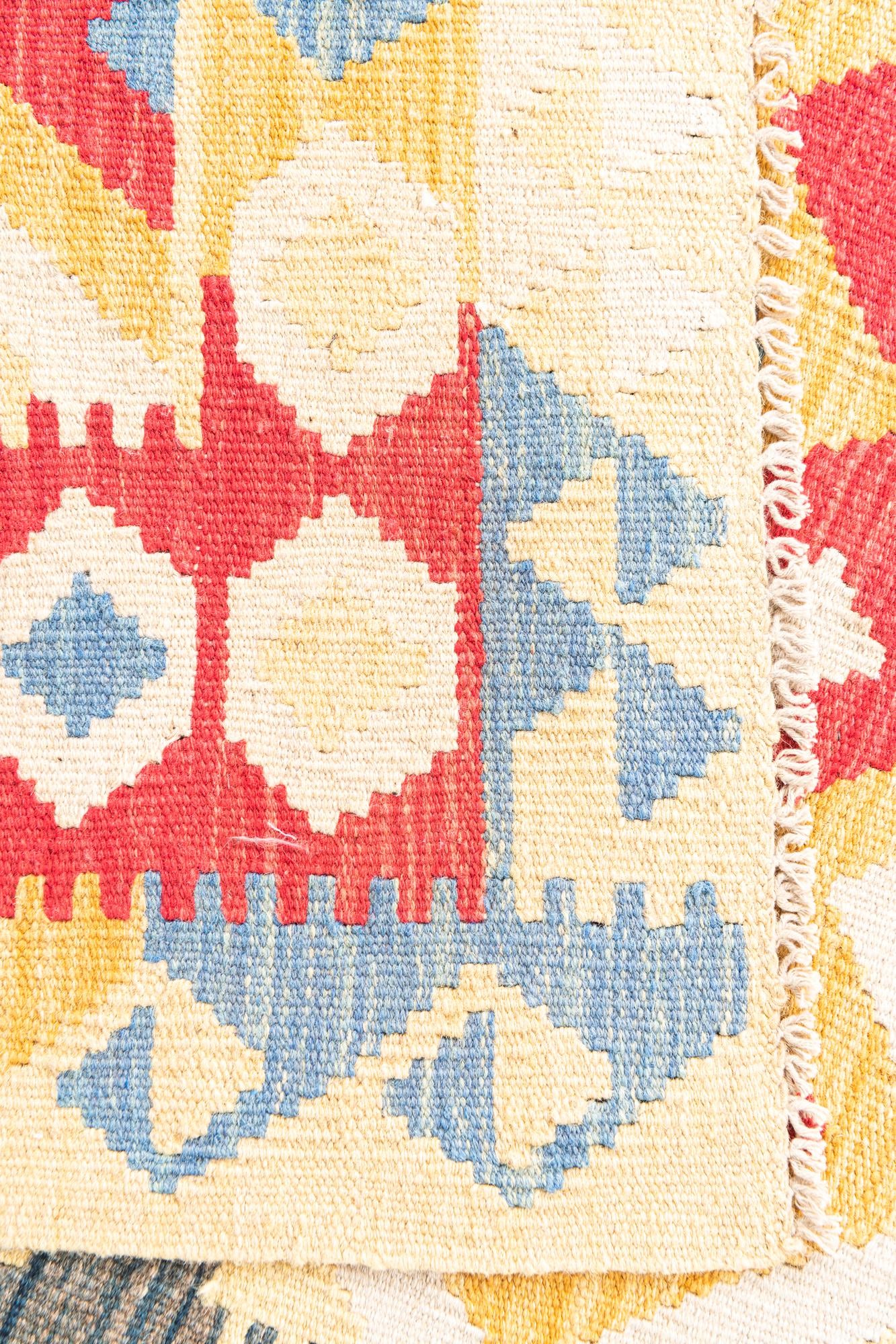 3' 3 x 6' 7 Hand Woven Kilim Maymana Wool Runner Rug
