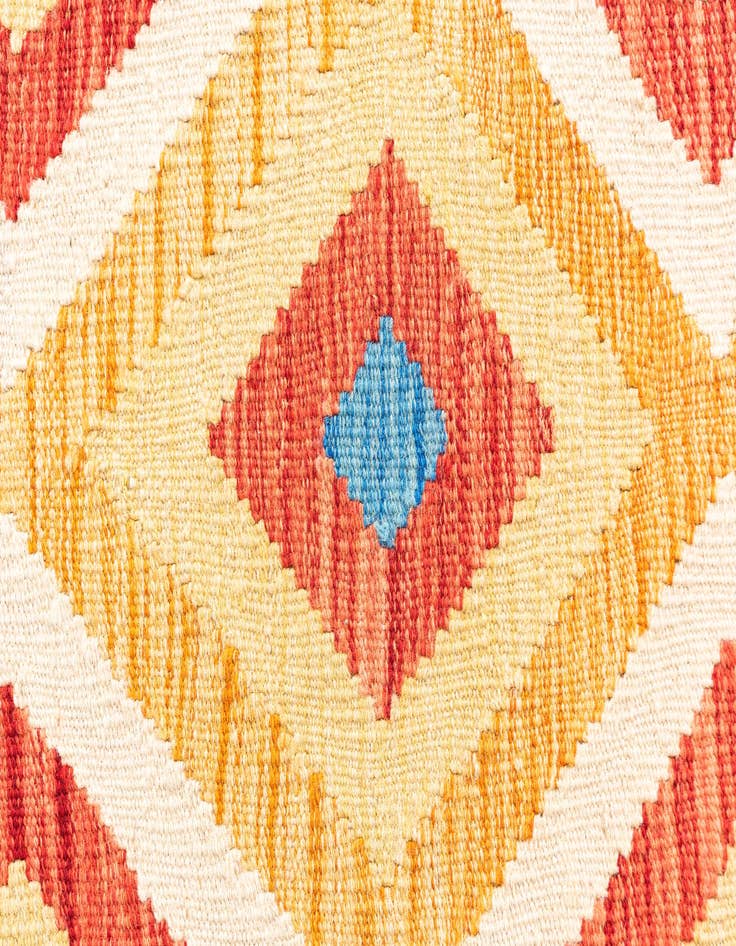 Detail image of 3' 3 x 6' 7  Hand Woven Kilim Maymana Wool Runner Rug