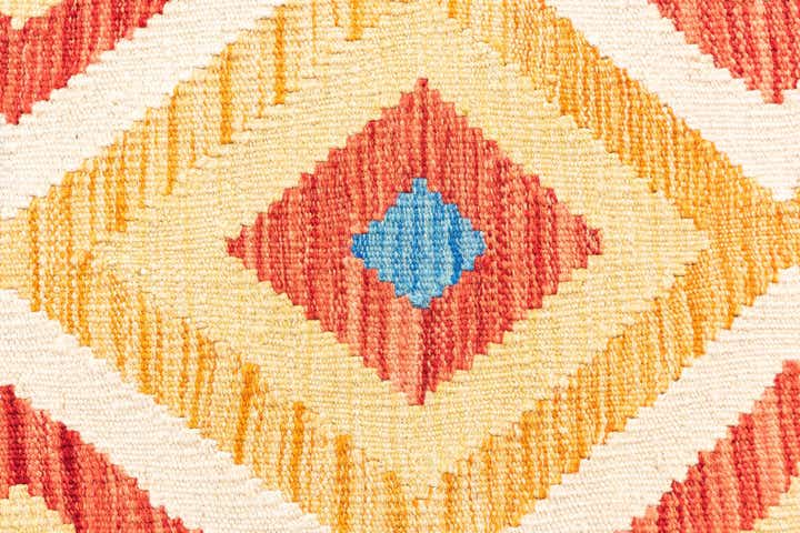 3' 3 x 6' 7 Hand Woven Kilim Maymana Wool Runner Rug