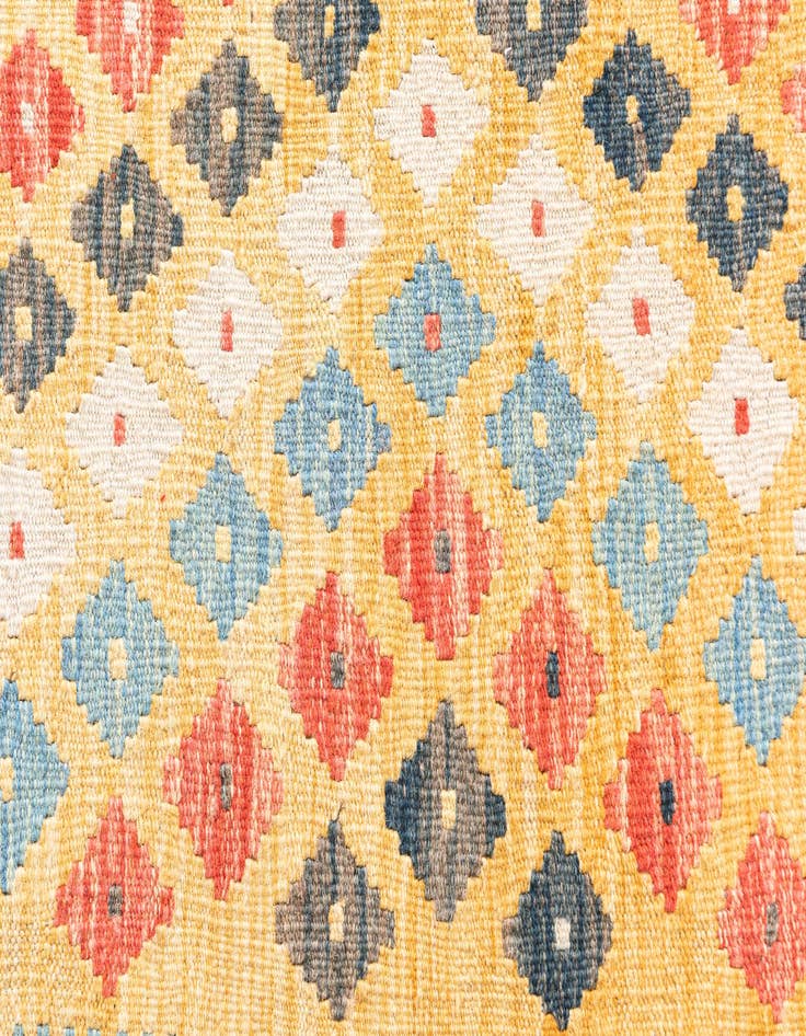 Detail image of 3' 4 x 6' 7  Hand Woven Kilim Maymana Wool Runner Rug