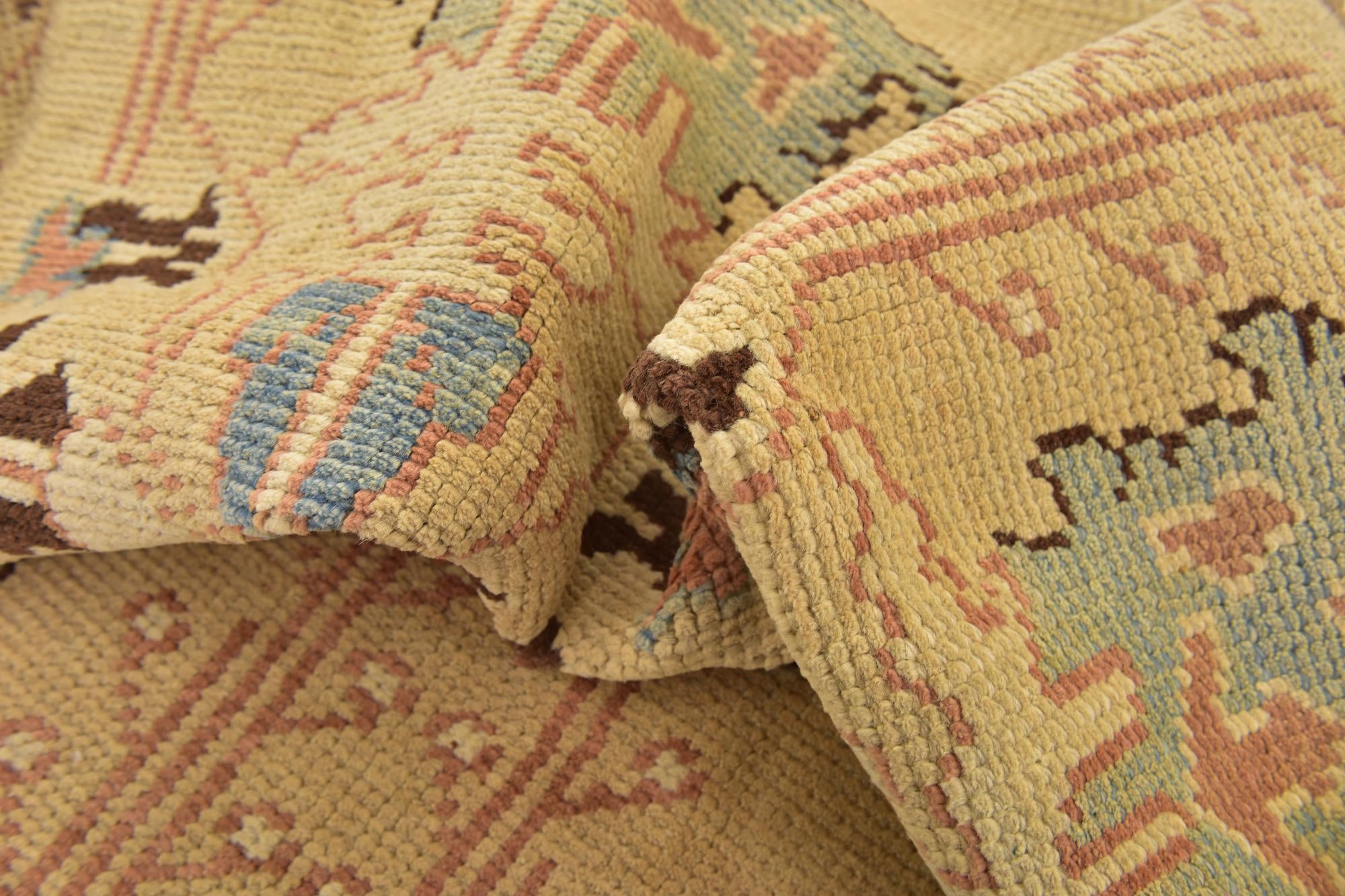 4' 4 x 8' Hand Knotted Oushak Wool Runner Rug