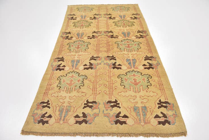 Detailansicht von 130cm x 245cm Handgeknüpft Oushak Wolle Läufer Teppich