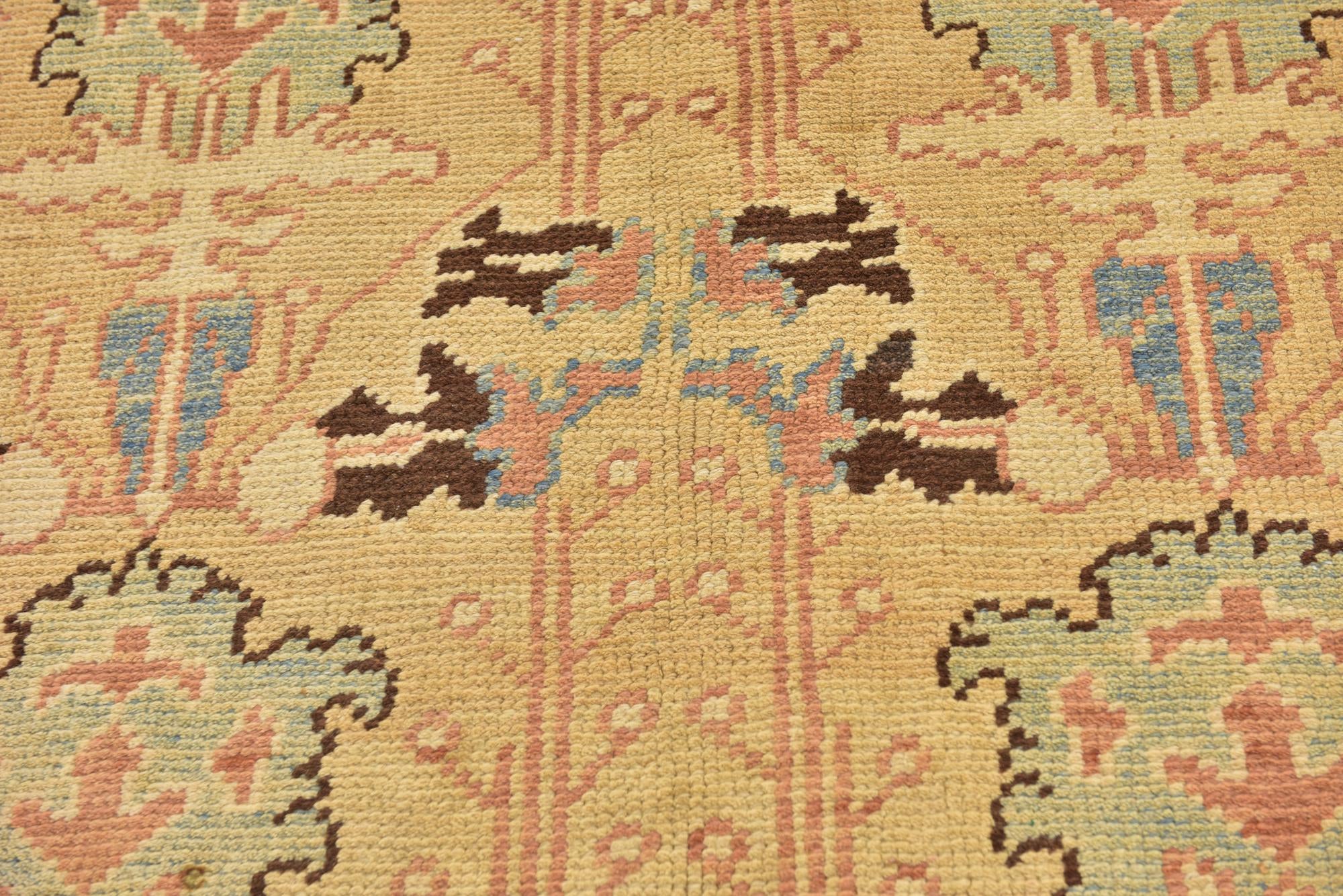 4' 4 x 8' Hand Knotted Oushak Wool Runner Rug