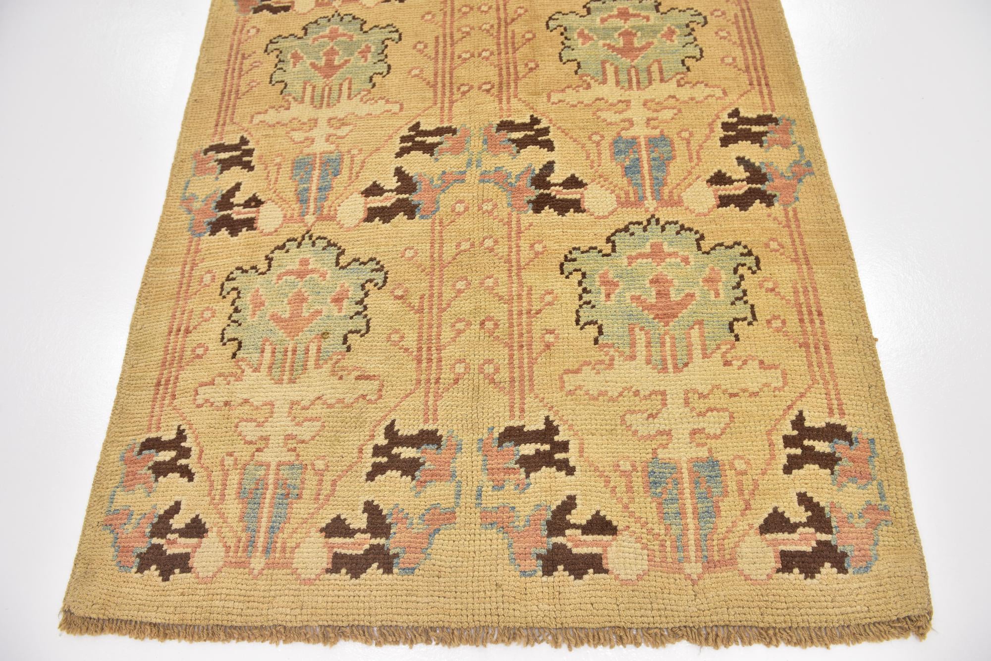4' 4 x 8' Hand Knotted Oushak Wool Runner Rug