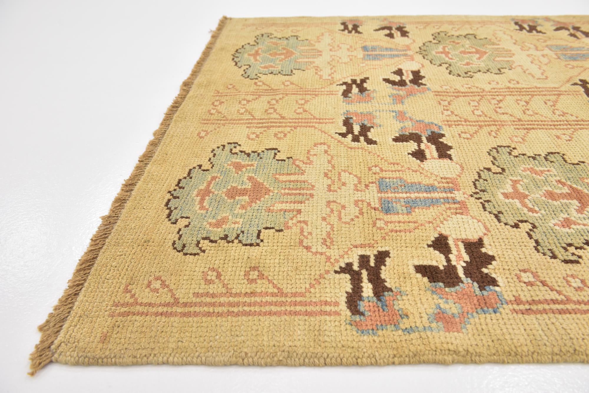 4' 4 x 8' Hand Knotted Oushak Wool Runner Rug