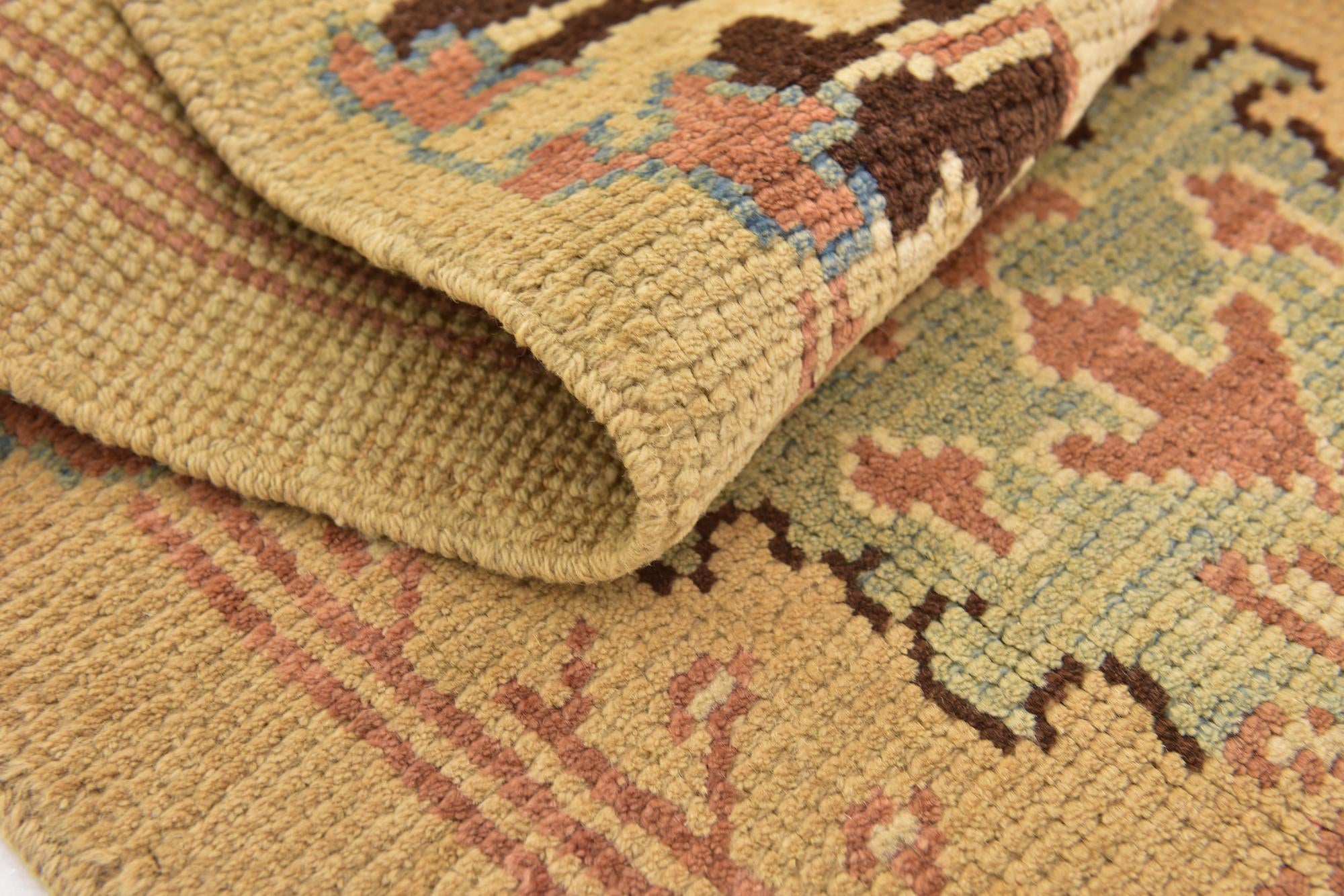 4' 4 x 8' Hand Knotted Oushak Wool Runner Rug