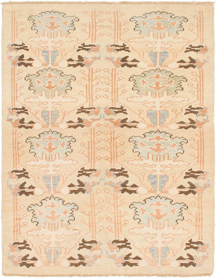 Detail image of 4' 4 x 8' Hand Knotted Oushak Wool Runner Rug