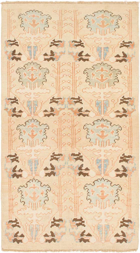 130cm x 245cm Handgeknüpft Oushak Wolle Läufer Teppich