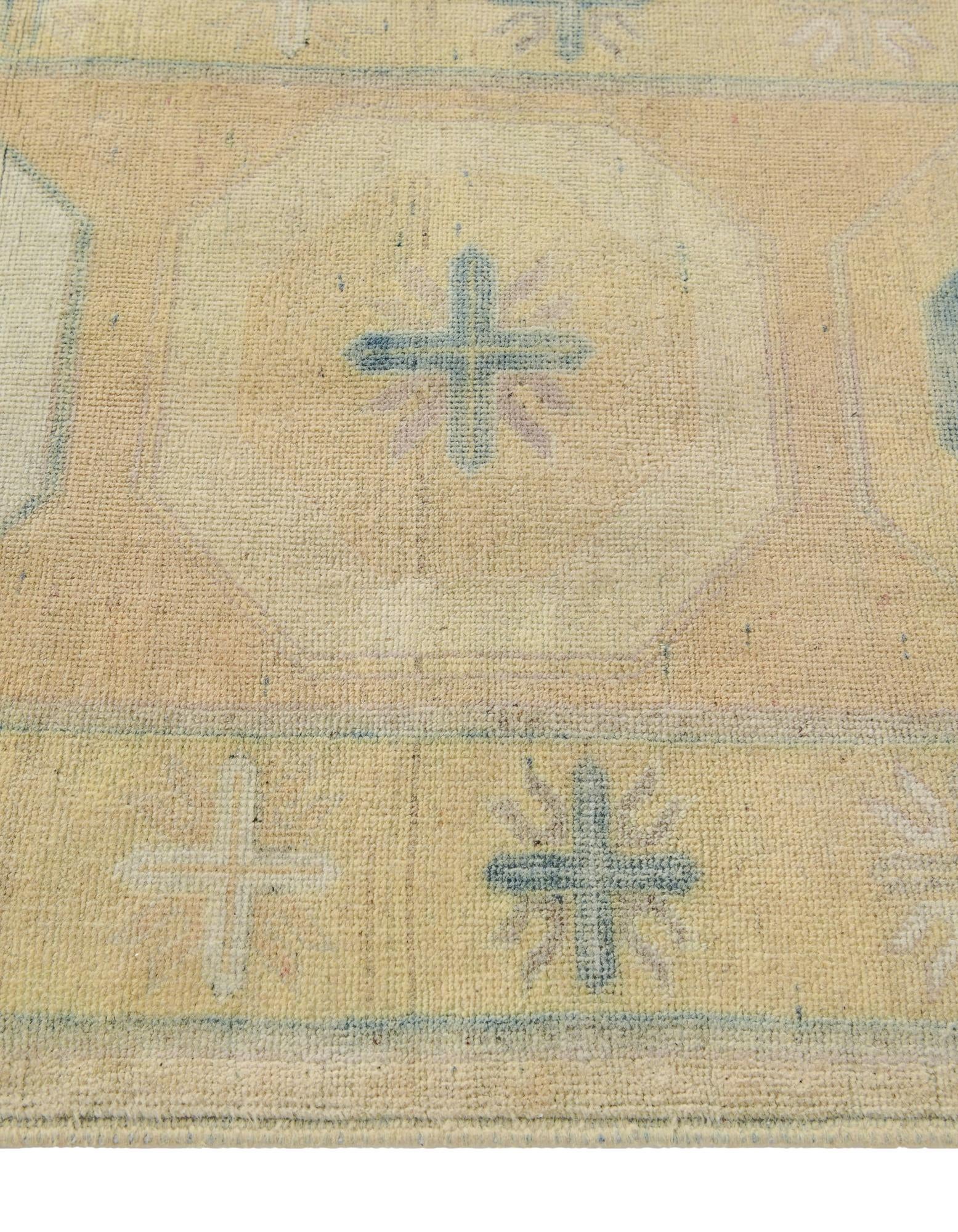 2' 9 x 12' 5 Hand Knotted Oushak Wool Runner Rug