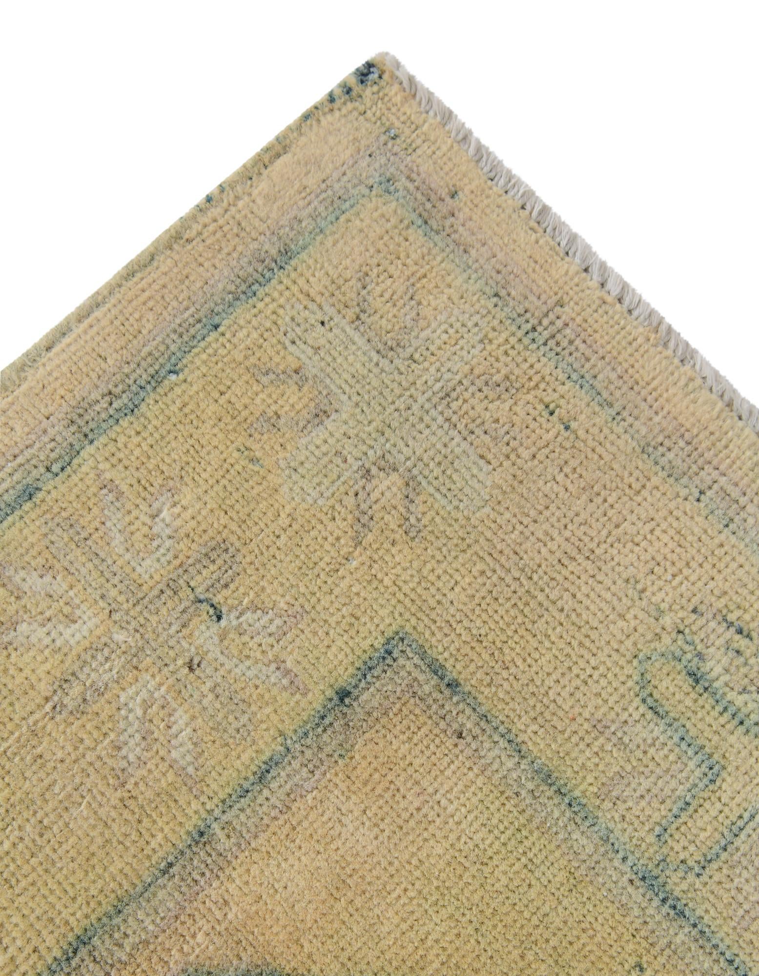 2' 9 x 12' 5 Hand Knotted Oushak Wool Runner Rug