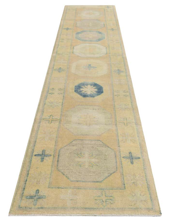 2' 9 x 12' 5 Hand Knotted Oushak Wool Runner Rug