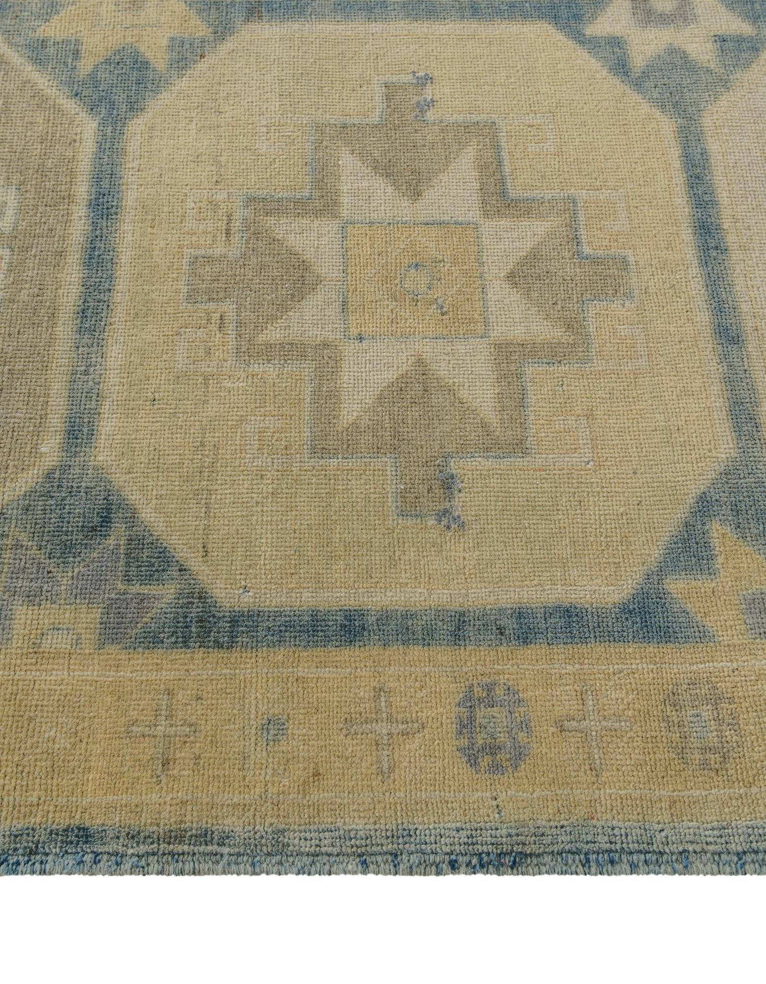 3' 2 x 8' 1 Hand Knotted Oushak Wool Runner Rug