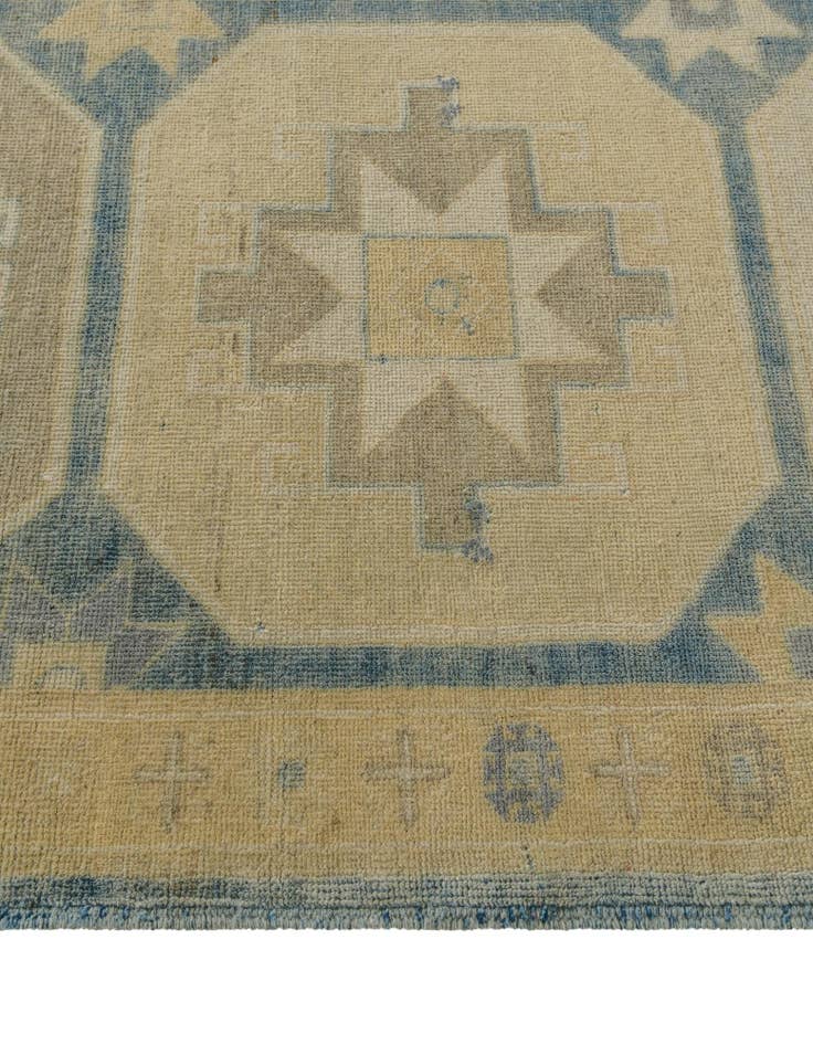 Detail image of 3' 2 x 8' 1 Hand Knotted Oushak Wool Runner Rug