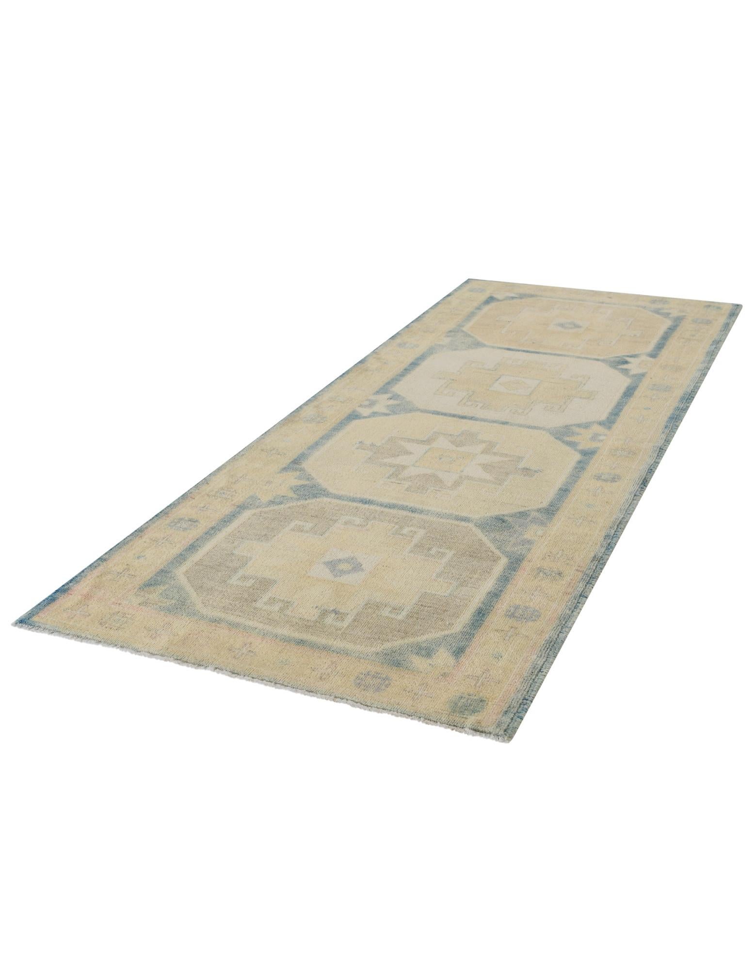 3' 2 x 8' 1 Hand Knotted Oushak Wool Runner Rug