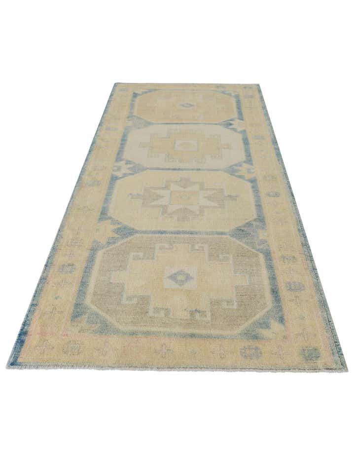 3' 2 x 8' 1 Hand Knotted Oushak Wool Runner Rug
