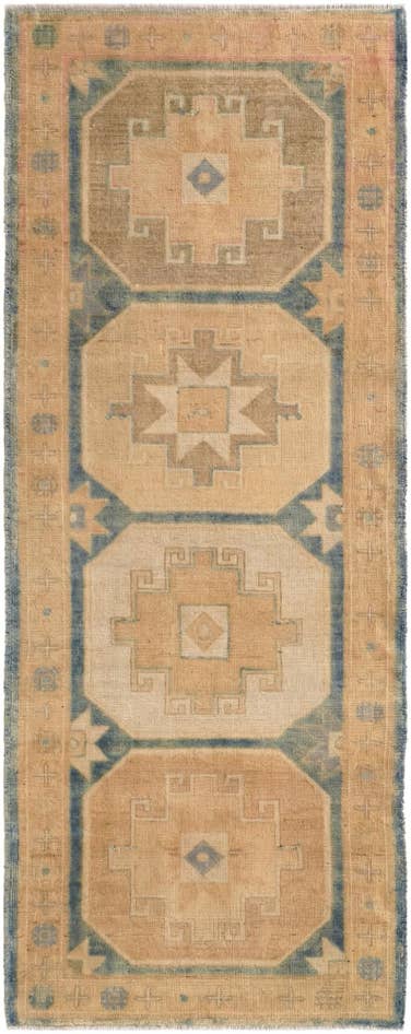 Detail image of 3' 2 x 8' 1 Hand Knotted Oushak Wool Runner Rug