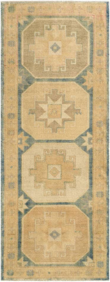 Detail image of 3' 2 x 8' 1 Hand Knotted Oushak Wool Runner Rug