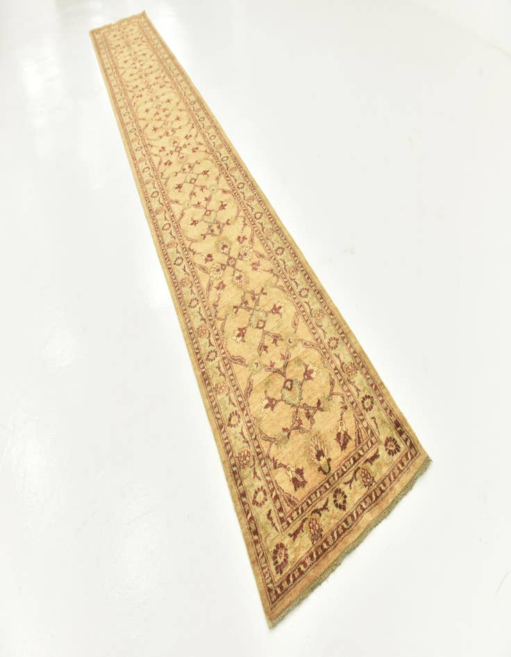 Detail image of 2' 9 x 17' Hand Knotted Peshawar Ziegler Runner Rug
