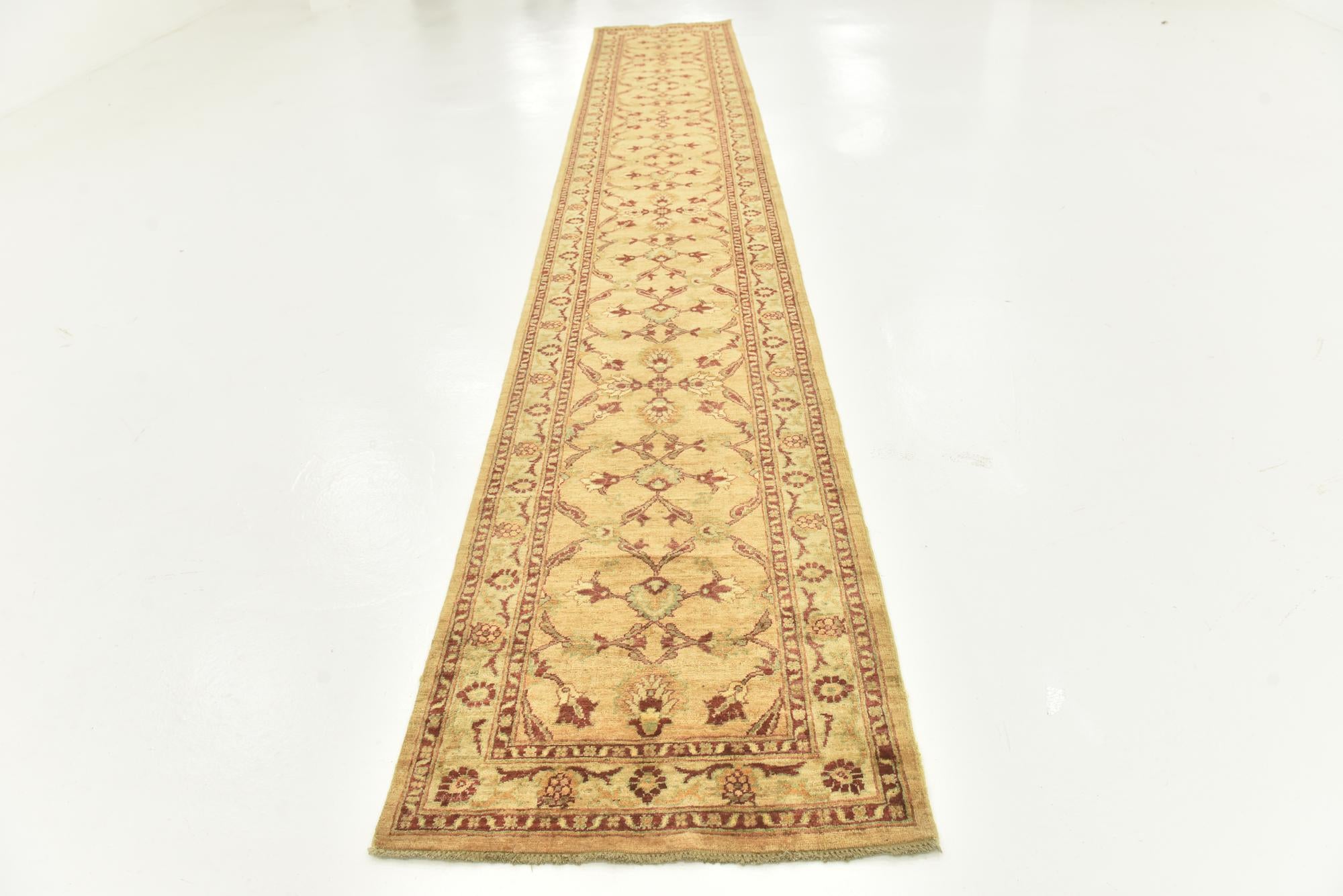 2' 9 x 17' Hand Knotted Peshawar Ziegler Runner Rug