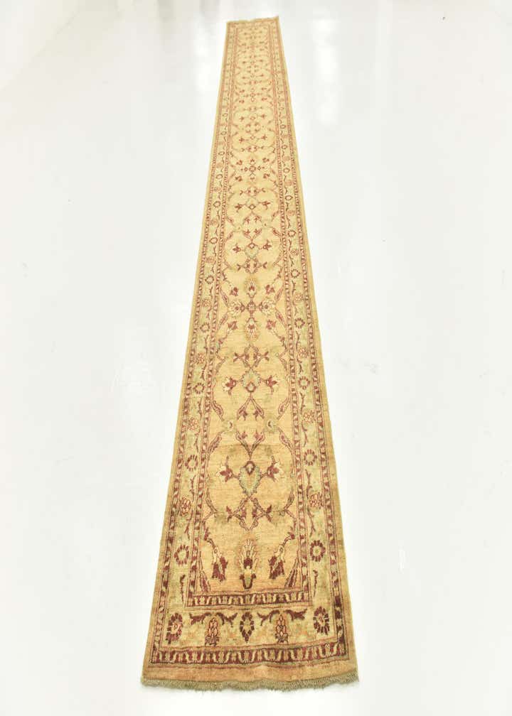 2' 9 x 17' Hand Knotted Peshawar Ziegler Runner Rug