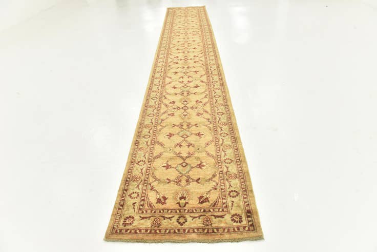 Detail image of 2' 9 x 17' Hand Knotted Peshawar Ziegler Runner Rug