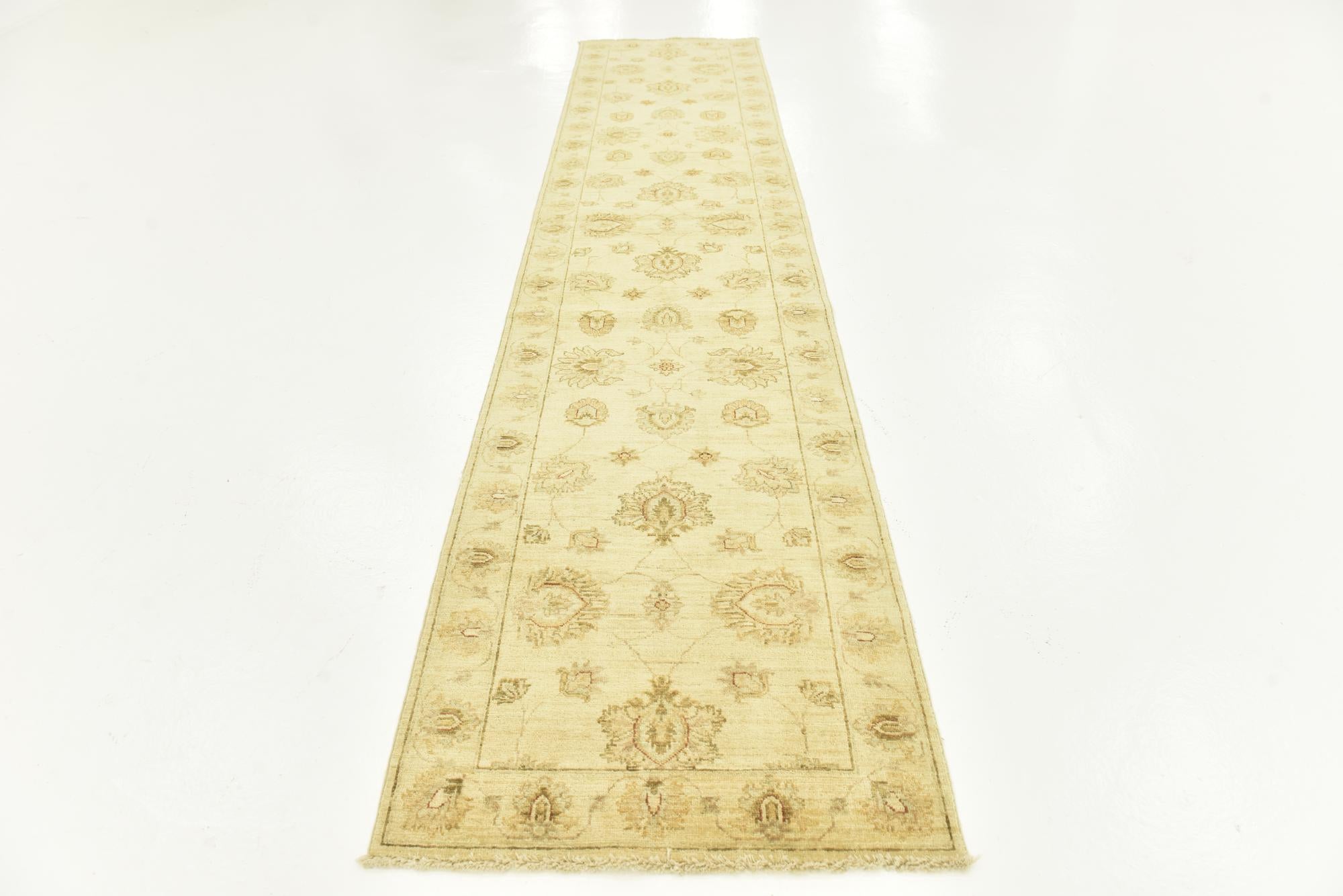 2' 6 x 11' 4 Hand Knotted Peshawar Ziegler Runner Rug