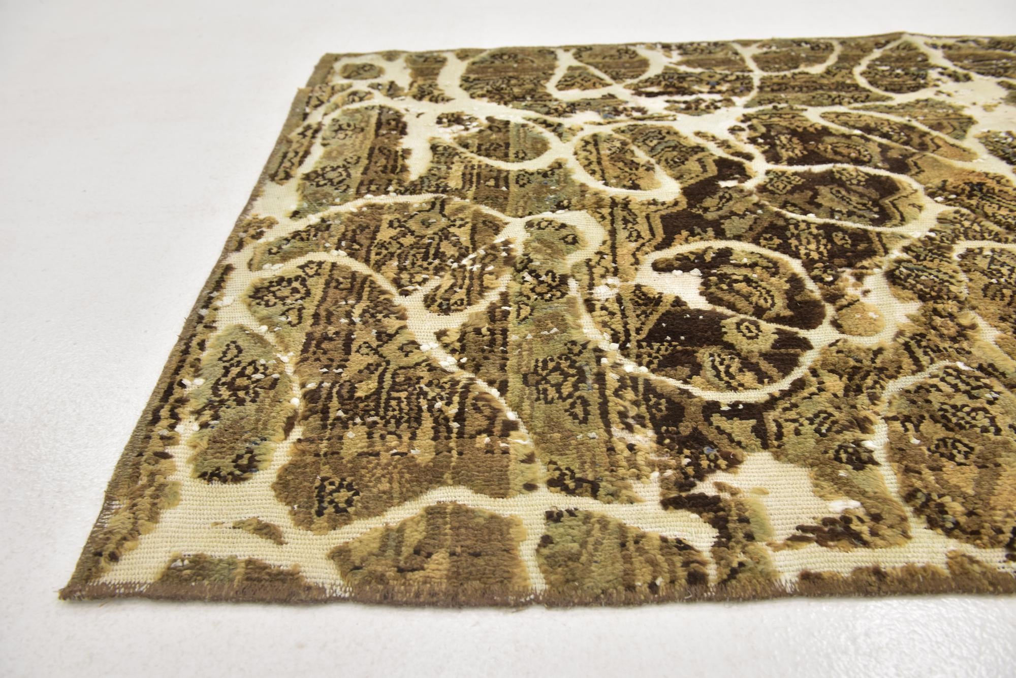 3' 5 x 6' 9 Hand Knotted Ultra Vintage Persian Wool Runner Rug